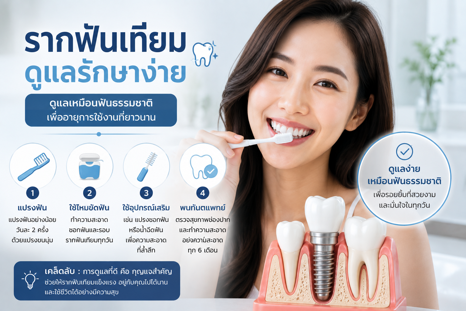 10 ข้อดีของการใส่รากฟันเทียม
